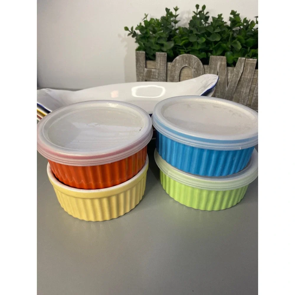 Colorful Ramekin Dishes‎ and Oval Baking Dish Set with Lids - Picture 2 of 8
